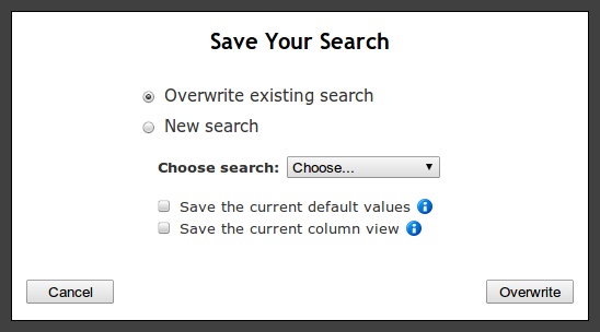 Overwrite Saved Search
